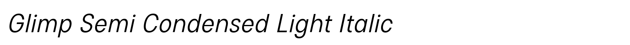 Glimp Semi Condensed Light Italic image